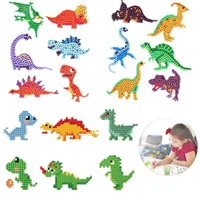 6pcs 5d diy dinosaurs diamond painting stickers paint by numbers handmade art craft diamond painting stickers kit for boys girls