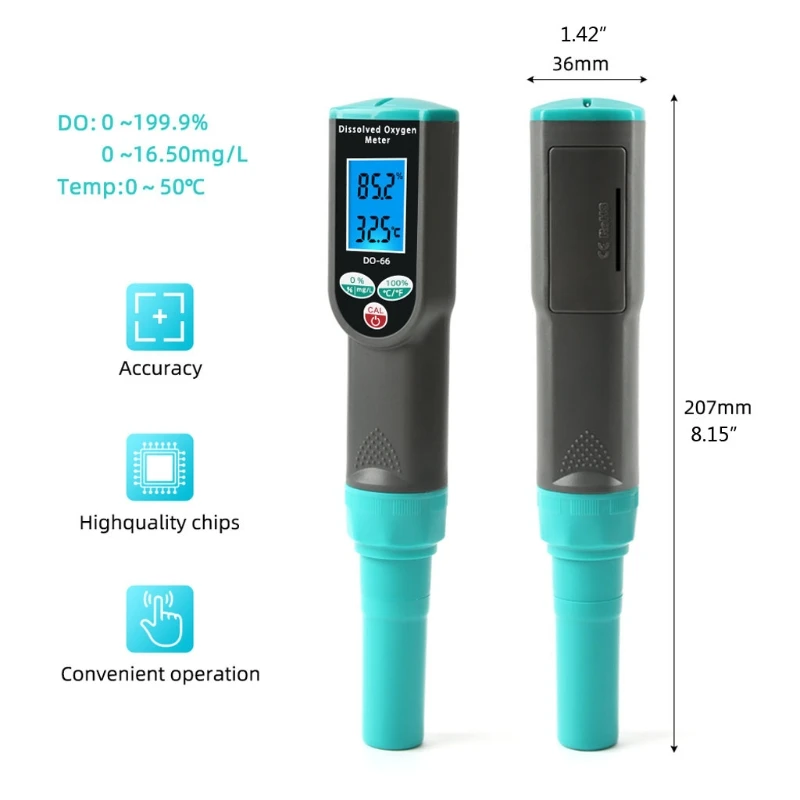 

DO-66 Dissolved Oxygen Tester Digital Pen Style Intelligent Dissolved Oxygen Analyzer Automatic Temperature Compensation