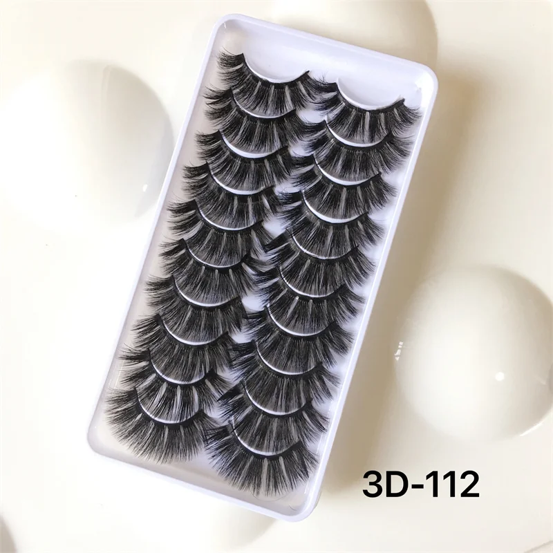 

10pairs natural lashes faux eyelashes fluffy soft wispy natural cross eyelash extension makeup eyelashes wholesale false eyelash