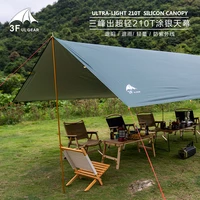 3f ul gear silver coating anti uv ultralight sun shelter beach tent pergola awning canopy 210t taffeta tarp 18 hanging points
