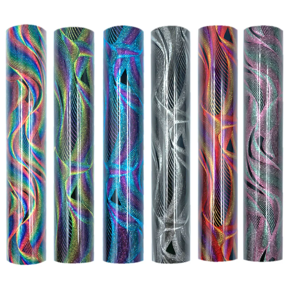 Блестящая волна теплопередачи винил горячий пресс Cricut футболки фильм HTV печать