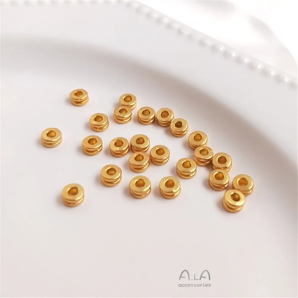 

Dumb gold sand gold double line separated beads wheel beads manual loose beads DIY jewelry bracelet hand string accessories