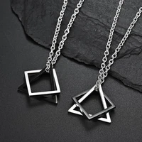 creative geometric mens fashion necklace cold wind in hip hop net red tide couple pendant necklaces for women
