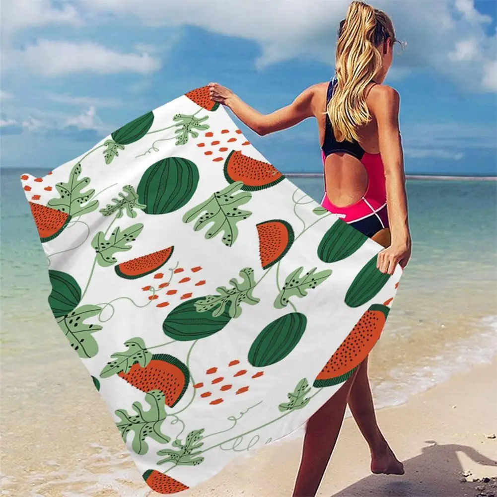 

Beach Towel Quick Dry Water Absorbing One Side Pattern Sand Free Portable Washcloth for Beach Outdoor