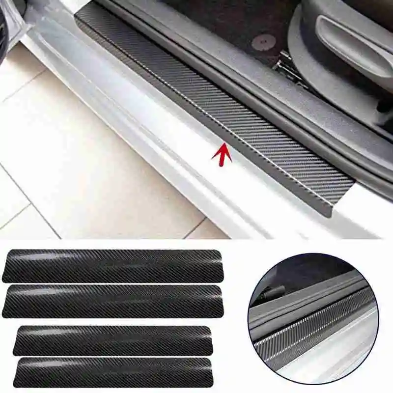 4 шт. защитная наклейка из углеродного волокна для на порог двери автомобиля Nissan