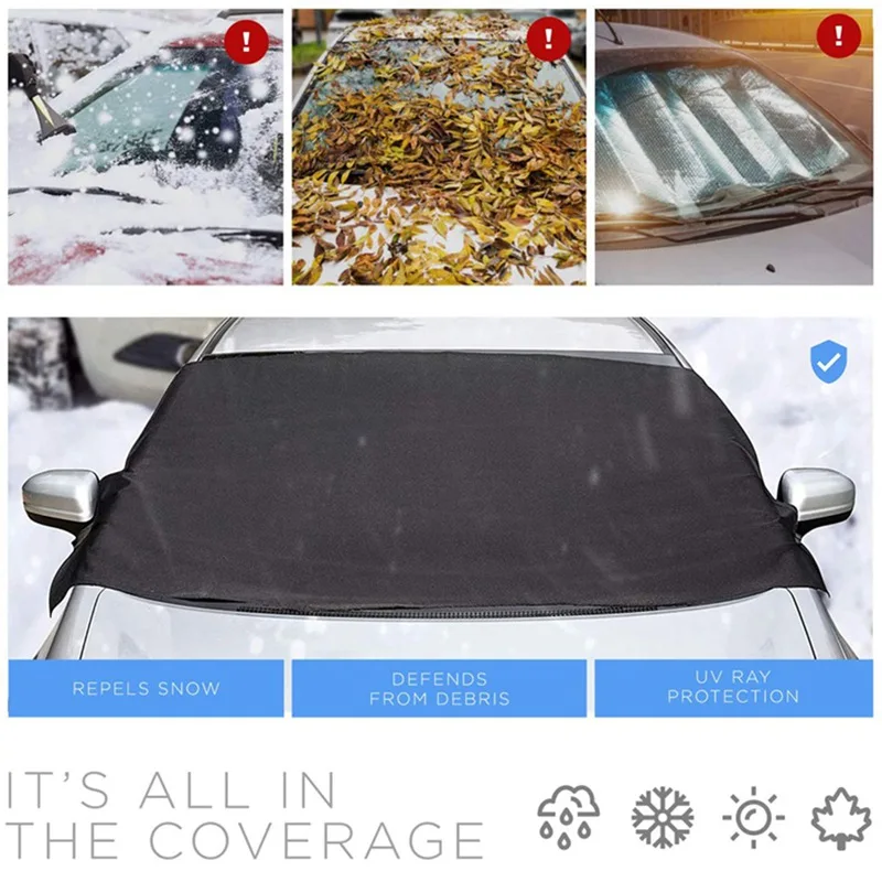 

M/L Car Oxford Cloth Windshield Snow Ice Cover Auto Windscreen Sunshade Anti Frost Dust Waterproof Cover Car Outdoor Protection
