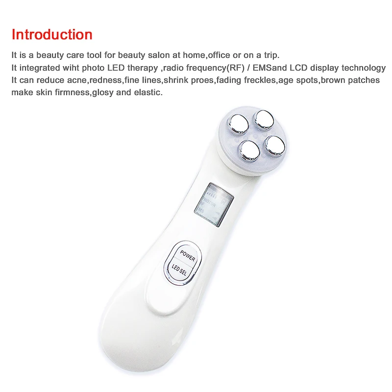 5в1 РЧ ems Электропорация светодиодный фотонная светотерапия устройство для