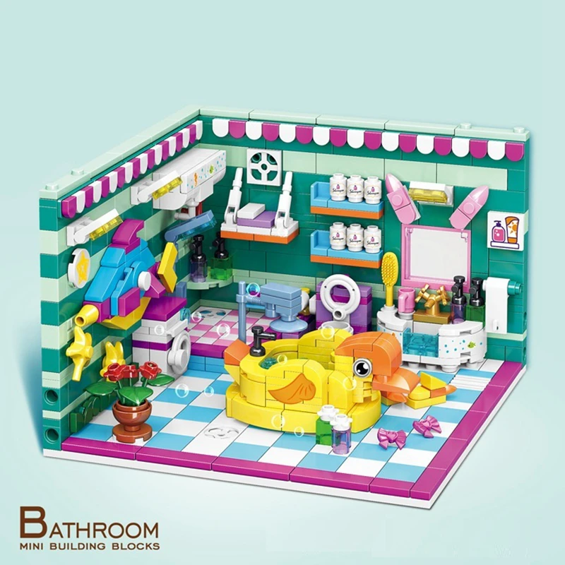 

NO.00871 New 690PCS City Building MINI Blocks Sets Kits Friends House Bathroom Model Educational Toys for Girls