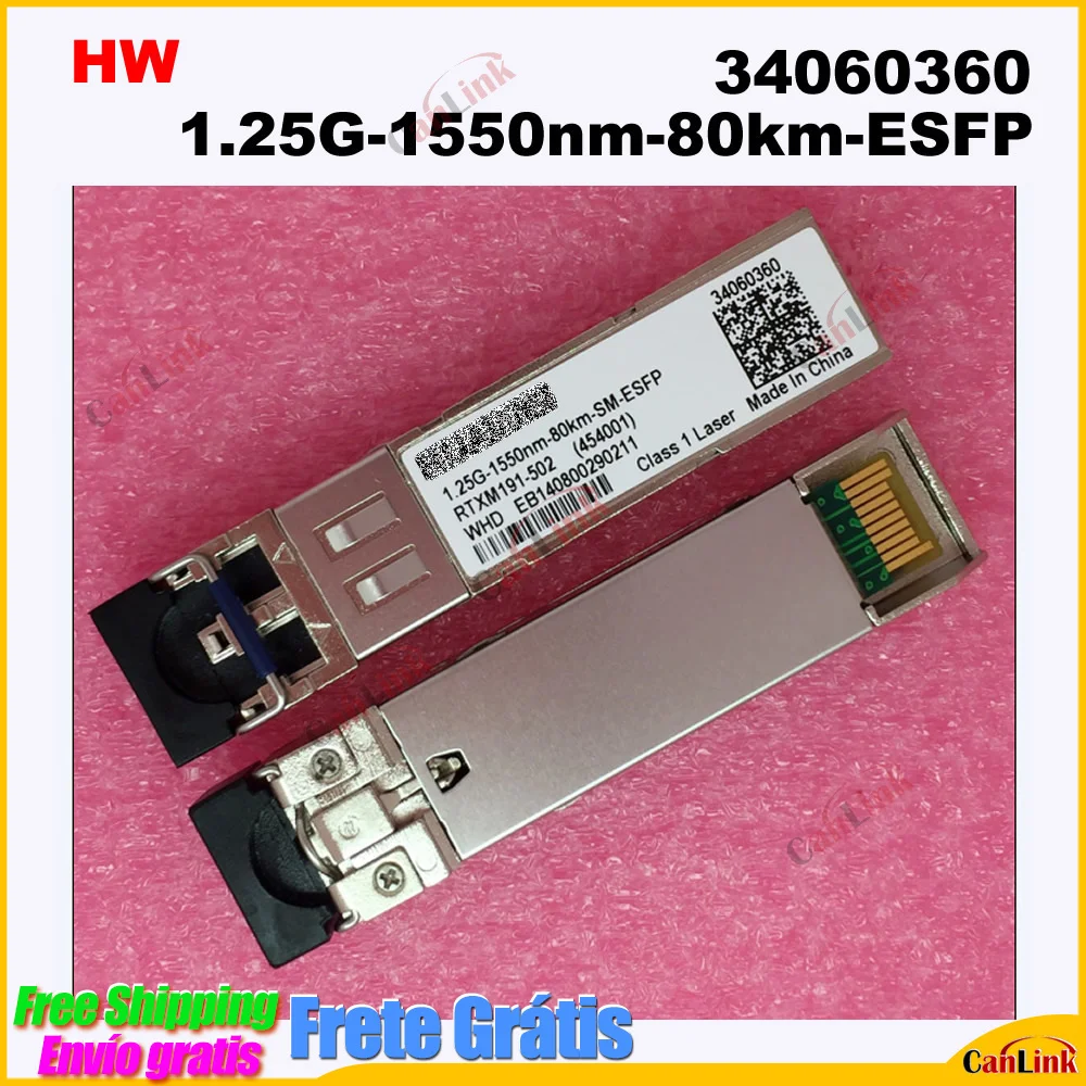 

HW quality Gigabit 80km optical module 34060360 1.25G-1550nm-80km-ESFP licensed RTXM191 SCP6G74-H5-BNE PT7620-51-3W S4017310