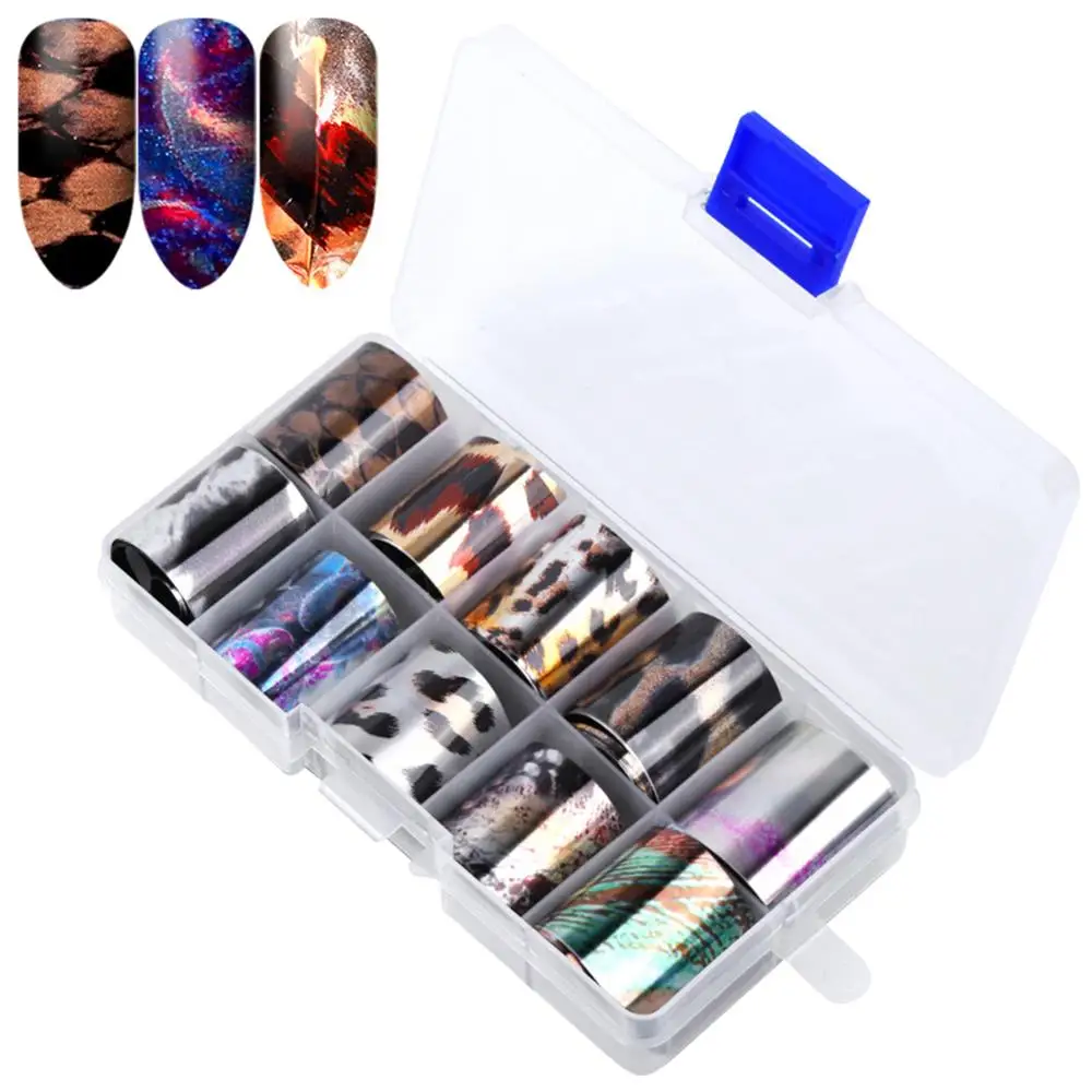 10 шт переводная наклейка из фольги для ногтей голографическое искусство