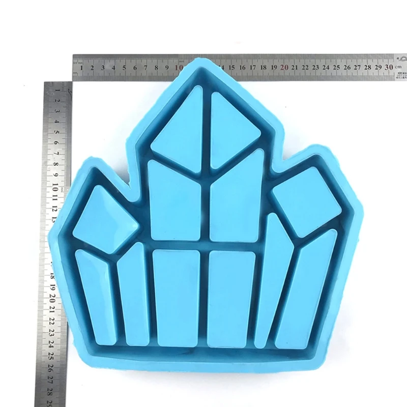 

2021 New Crystal Shaped Organizer Epoxy Resin Mold DIY Crafts Jewelry Makeup Storage Box Shelf Display Stand Tray Silicone Mould