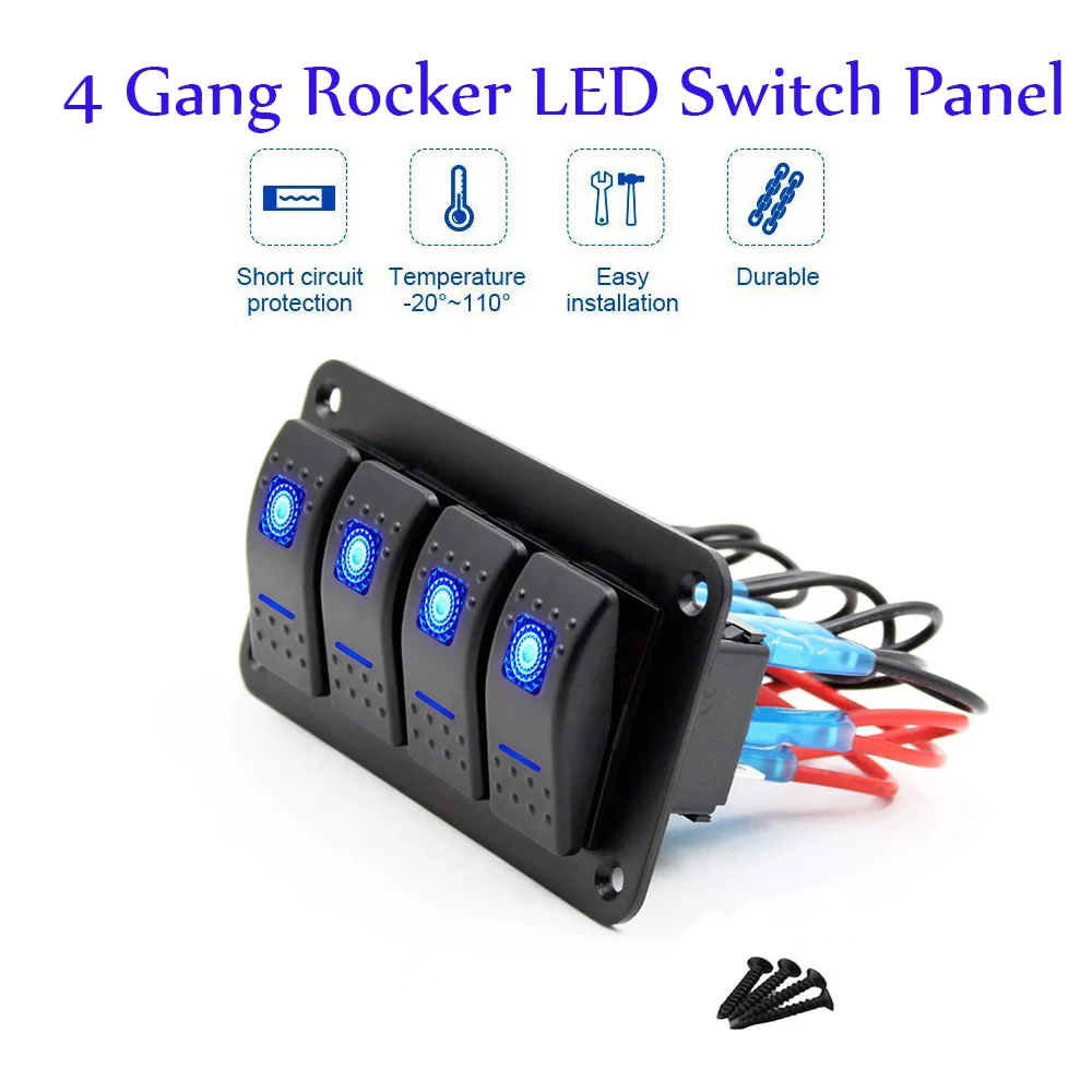 Универсальный 4 банды клавишный выключатель панель автоматический светодиодный