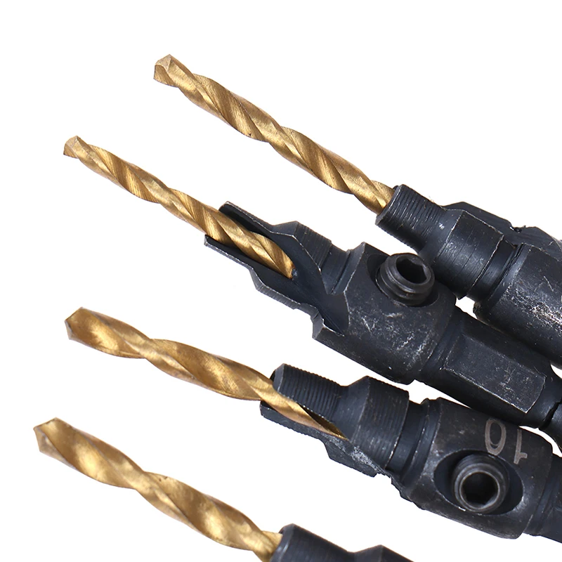 4 шт./лот зенкер набор сверл для деревообработки сверла отверстия размеров винтов