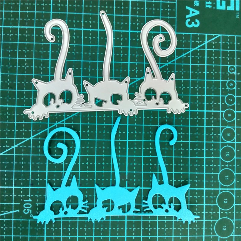 Металлические Вырубные штампы с крючком заднего вида кошки для Хэллоуина
