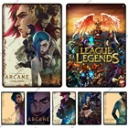 Arcane Лига Легенд, ТВ жестяной знак, игровые персонажи Jinx, металлический постер, настенное искусство, табличка, домашний декор для игровой комнаты, Интернет-кафе