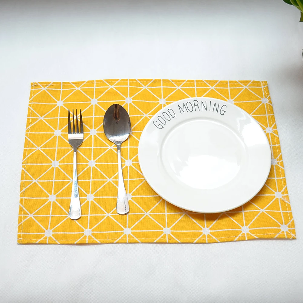 Домашний льняной коврик для еды легко моется бытовые предметы столовые манеры