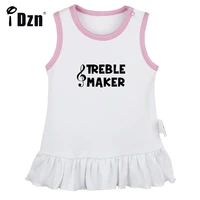 idzn new cute baby girls sleeveless dress newborn treble maker fun art printed pleated dress vest dresses infant clothes
