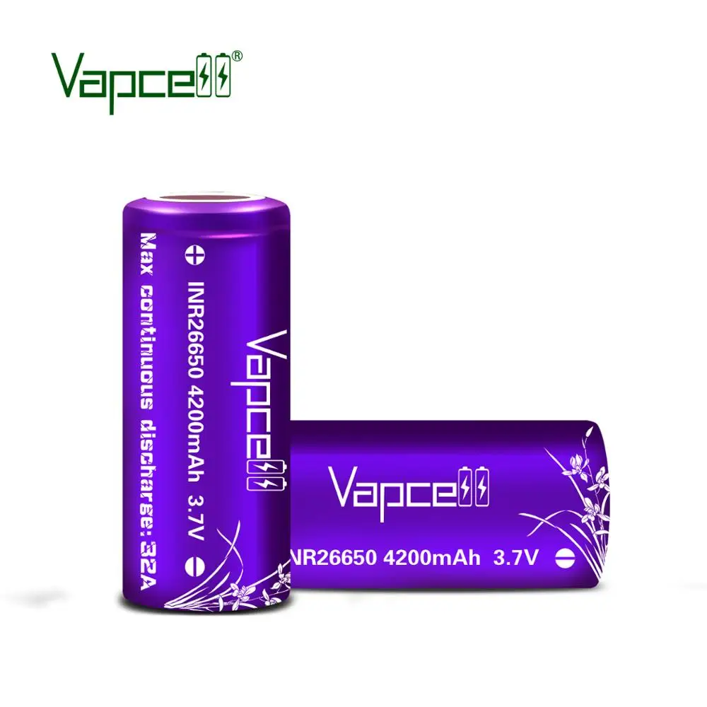 Аккумуляторная батарея Vapcell 26650 емкостью 4200 мАч-4300 мАч 32А, литий-ионный аккумулятор