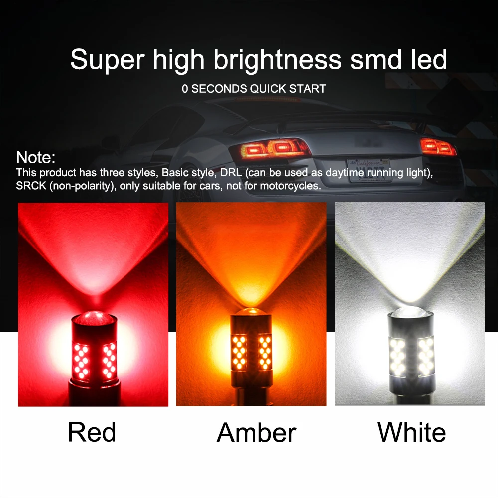

ANMINGPU 2x Signal Lamp P27W LED Bulb 3156 T25 3157 P27/7W Led Canbus T20 7443 W21 5W 7440 W21W Turn Signal DRL SRCK Brake Light