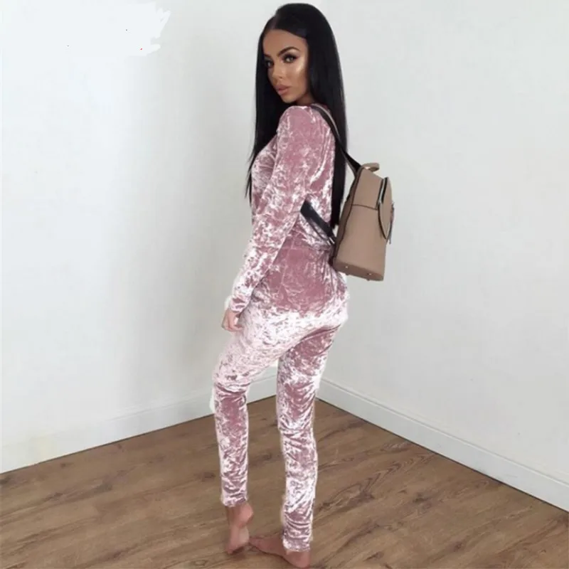 

Autumn Women Warm Velvet 2 Two Piece Set Tracksuit Velor Smooth Soft Home Suit Women Fitness Set