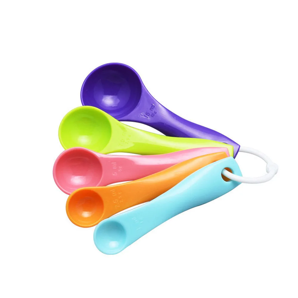 

5pcs/set of colorful plastic measuring spoons cake baking spoons kitchen baking measuring tools household measuring spoons