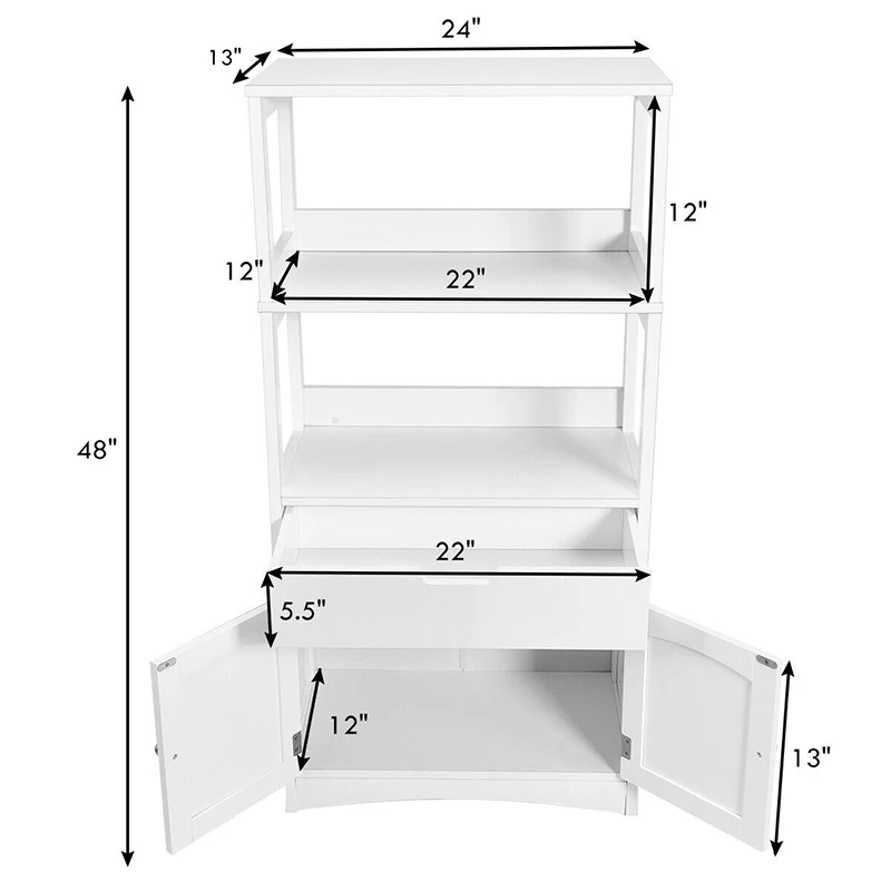

High Quality Versatile and Elegant Floor Cabinet Bathroom Storage Cabinet with Drawer and Shelf Floor Cabinet HW63255