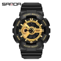 fashion sanda brand wrist watches men lady military army g style sportwristwatch dual display male for couples clock waterproof