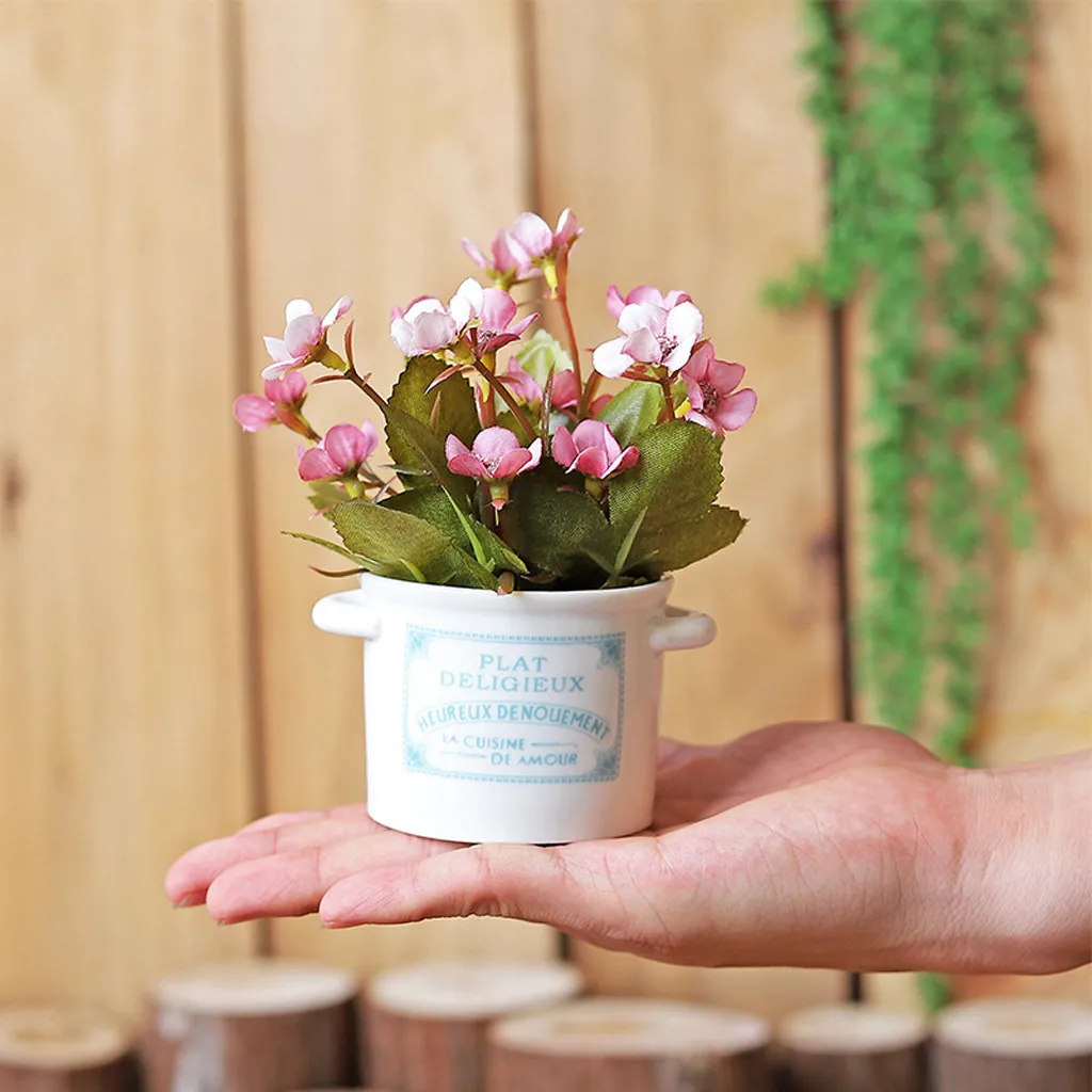 Керамические горшки искусственные растения в горшках гостиная стол