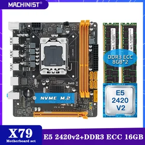 machinist x79 motherboard set kit lga 1356 with xeon e5 2420 v2 processor ddr3 ecc 16gb28gbram memory mini dtx x79 5 33b free global shipping