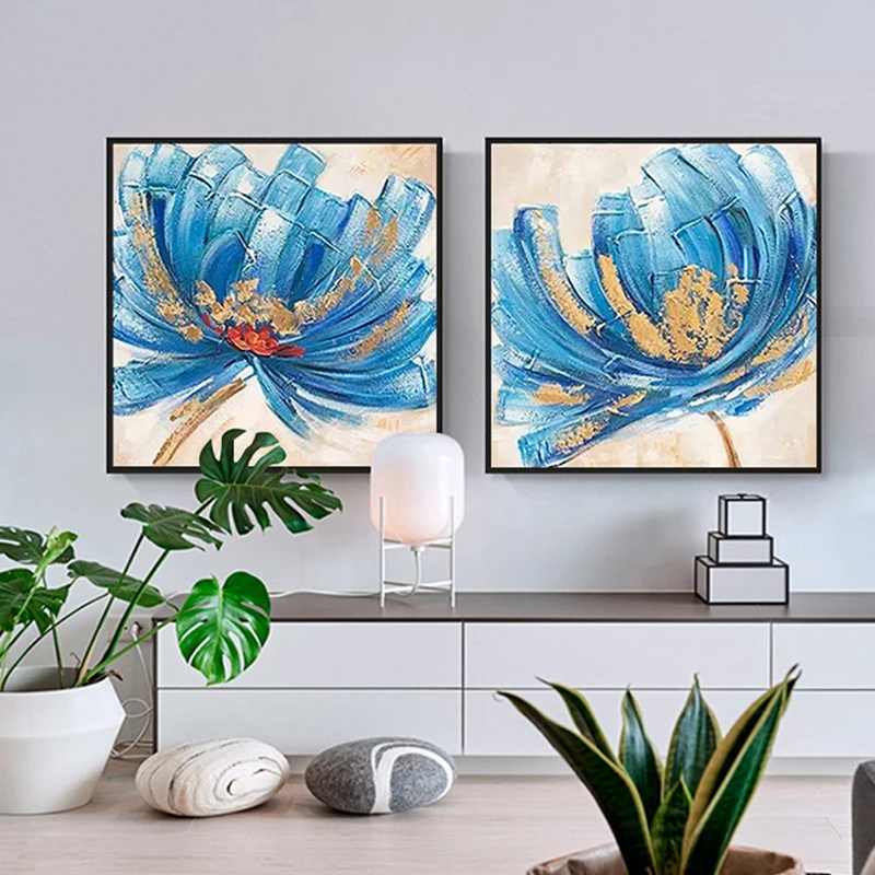 KOWELL 100% год ручная роспись современное искусство на холсте подарок домашний декор