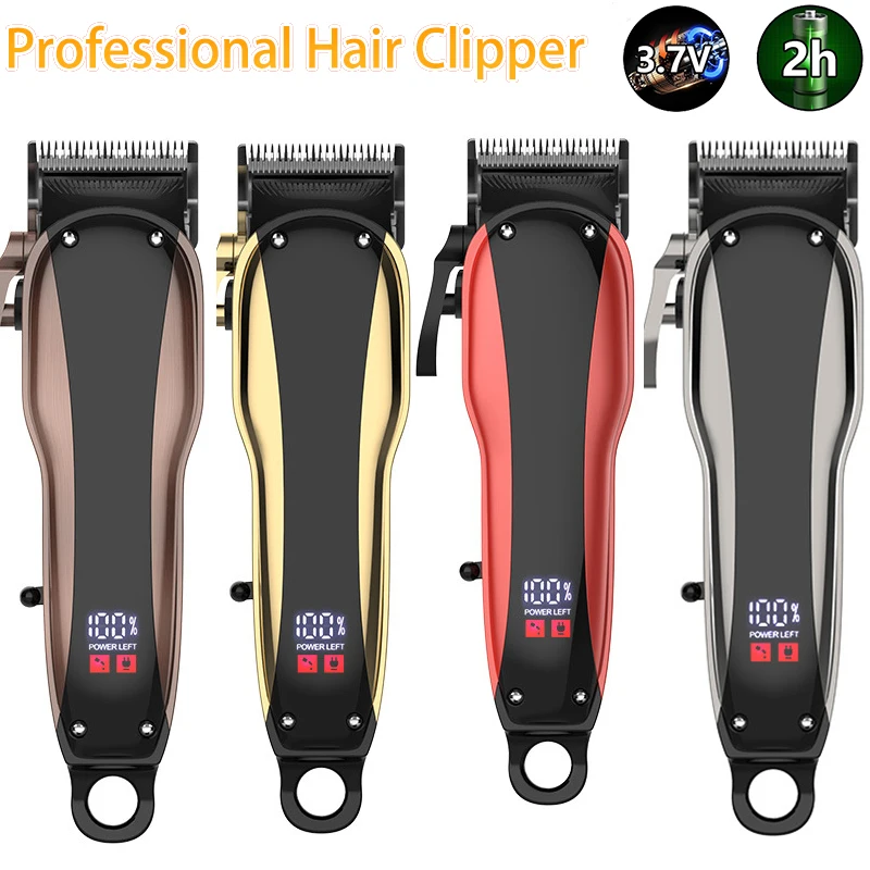 

Professional Electric Hair Clipper Men Retro Oil Head Hair Trimmer LED Digital Display Rechargeable Barber Hair Cutting Machine
