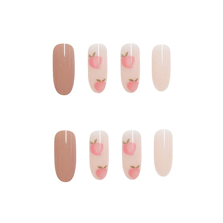 24 шт. розовый персик одежда длинный абзац модного маникюра маникюрный набор