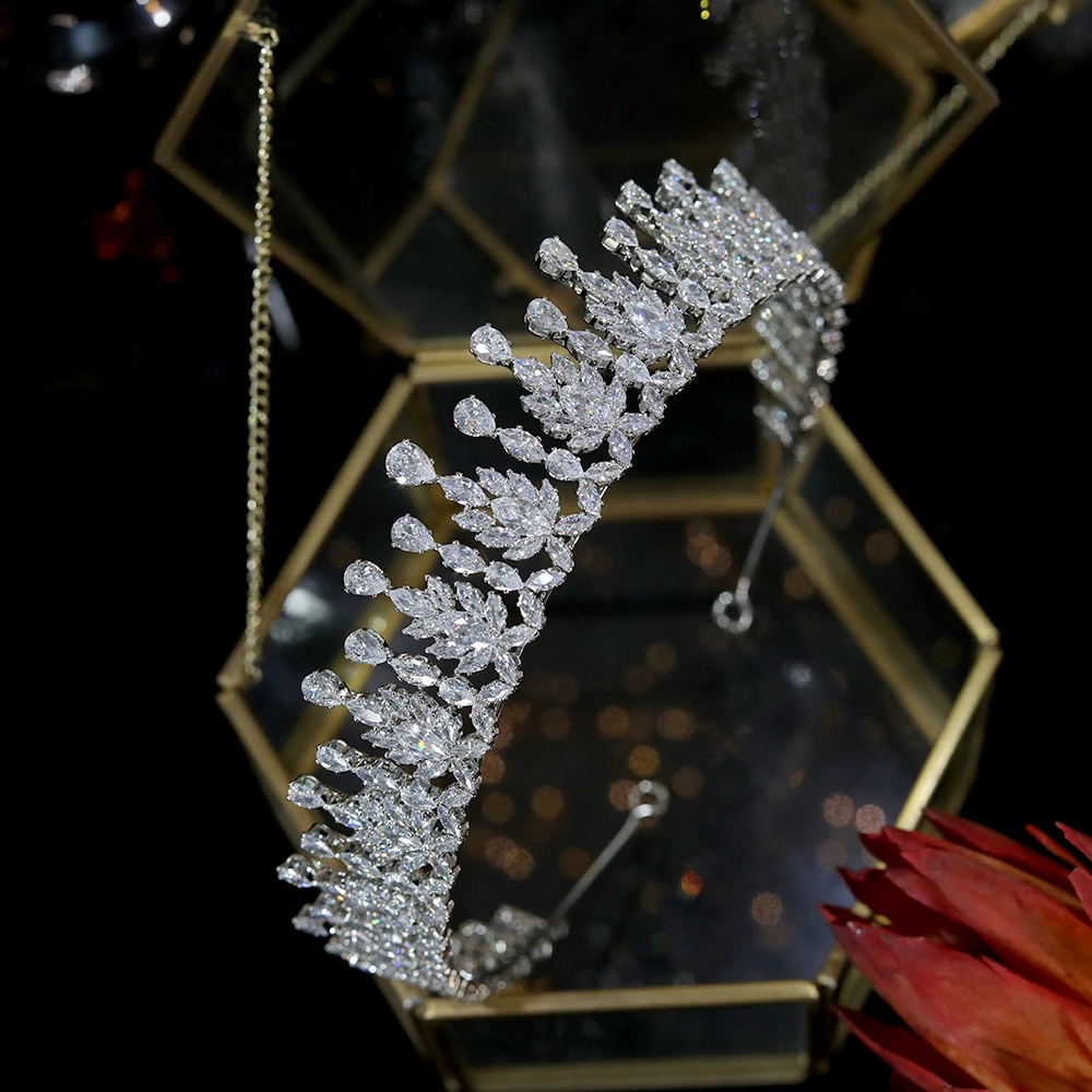 Новый дизайн хрустальный головной убор свадебный Корона Свадебная головная