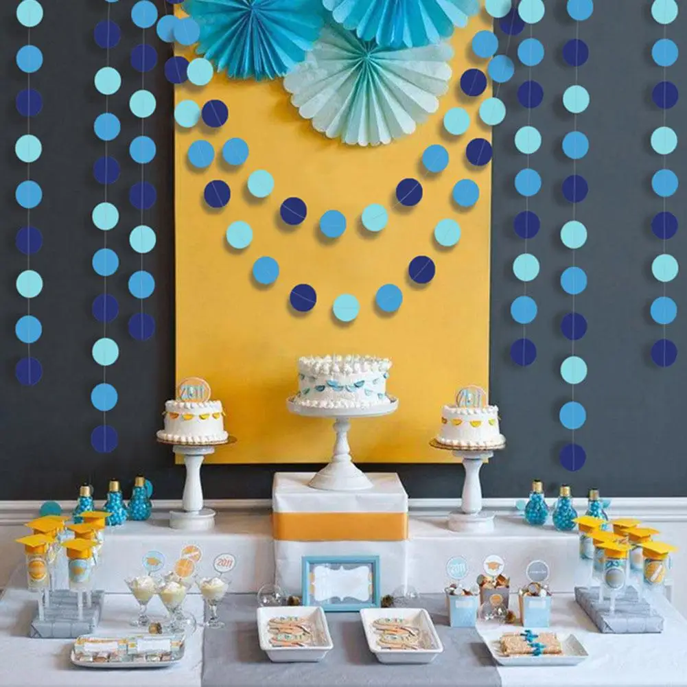 4 м легкая круглая бумага диск гирлянда узорная цепь висящий баннер День рождения