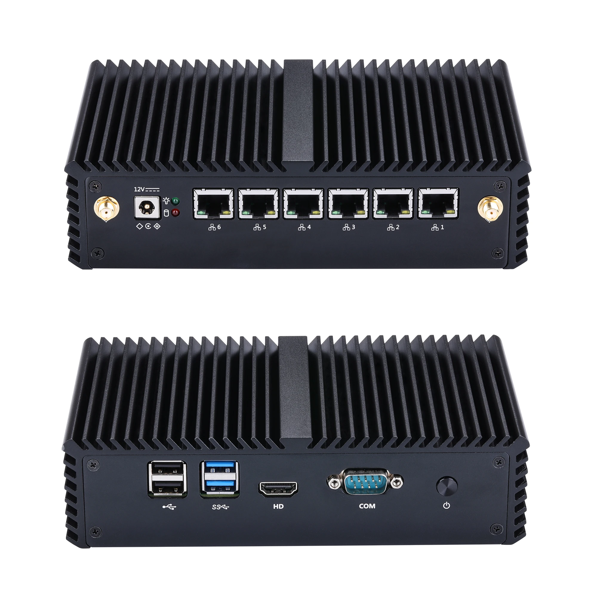 Настольный ПК AES NI без вентилятора с 6 домашними роутерами LAN Q500G6 Celeron 3855U 3865U Core I3 I5