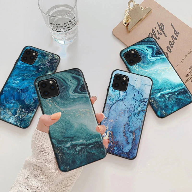 

Phone Case For iPhone 6 6S 7 8 Plus 11 12 Pro XS MAX 12 Mini X XR SE 2020 Marble Pattern Funda Coque Carcasa Cases Back Cover S