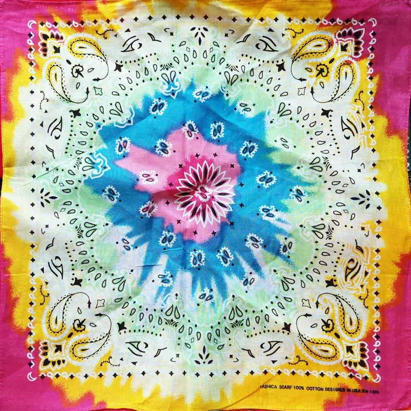

New Design Fashion Hip Hop Cotton Bandana Square Cashew Scarf Headband Tie Dye Black Red Paisley Gifts For Women/Men/Boys/Girls