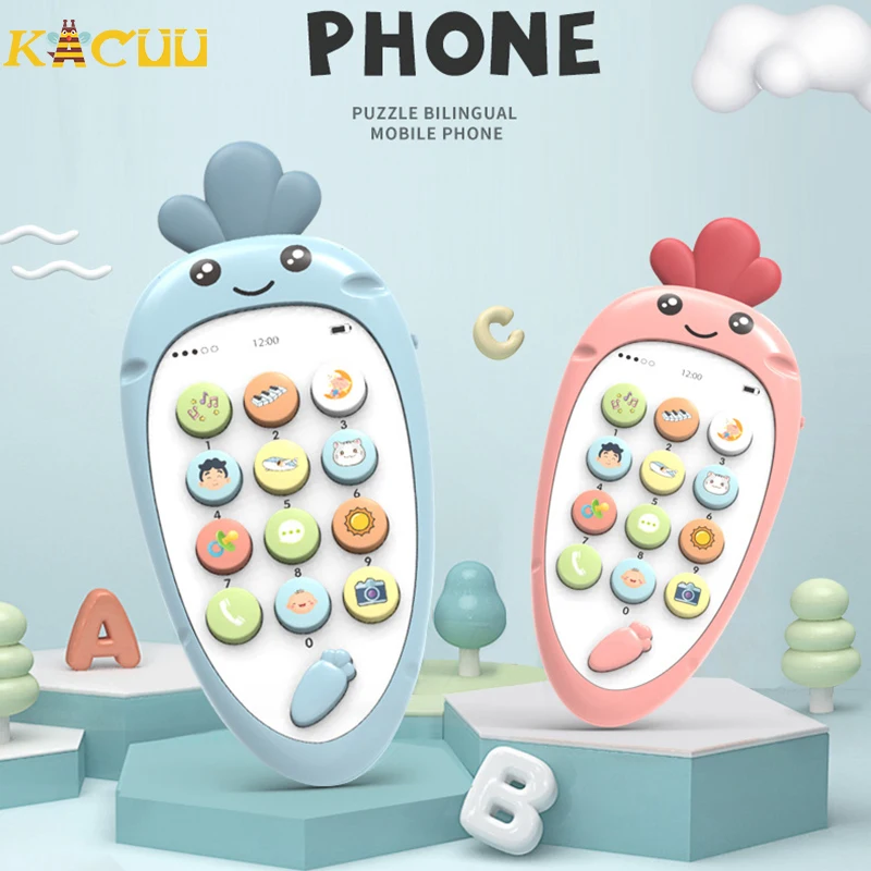 Электронный мультяшный телефон игрушки для малышей мобильный Обучающие