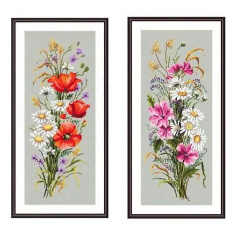 

beautiful flower patterns counted 11CT 14CT 18CT Cross Stitch Set DIY Chinese Cross-stitch Kits Embroidery Needlework Home Decor