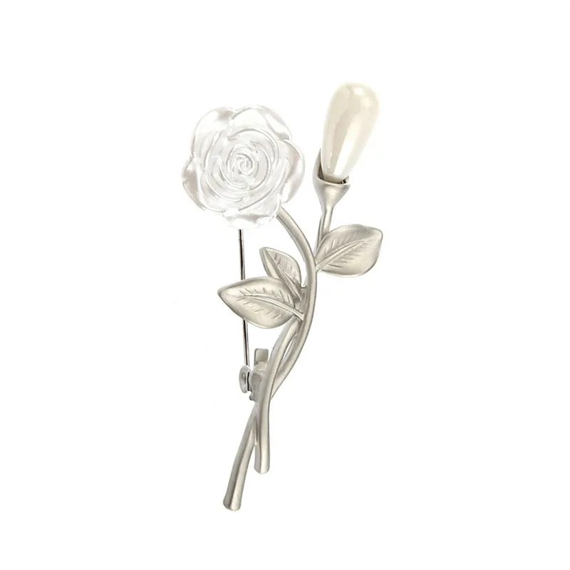 Матовая с серебряным покрытием цветок брошь на шпильке Свадебная обувь