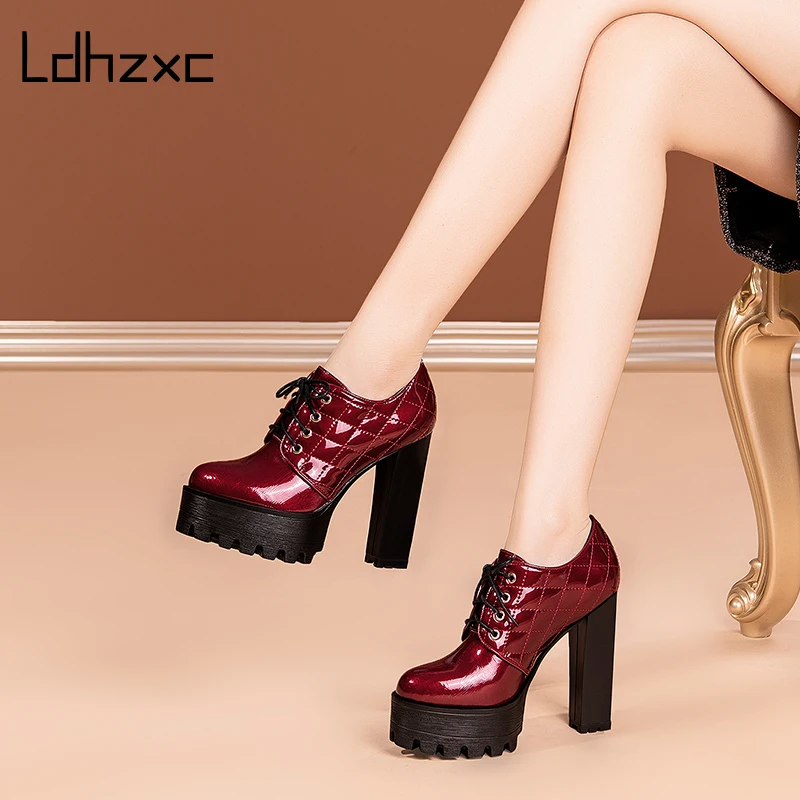 

LDHZXC New Fashion Brand Genuine Leather Sexy High Heels Pumps Office Ladies Shoes Women High Heel Shoes Spring Party Women Heel