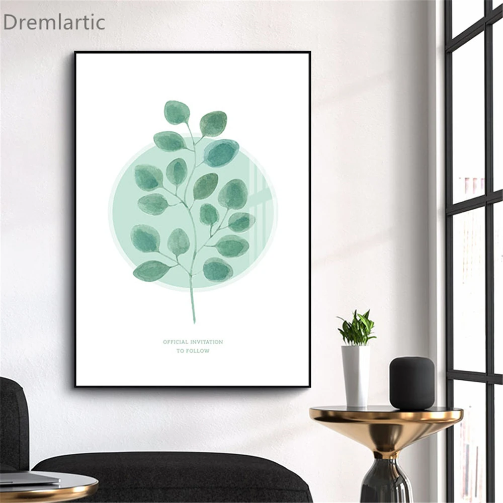 

Bed Plant Leaves Wall Art Canvas Paint Abstract Nordic Posters Minimalist Living Room Decor 21-128-2-60 5