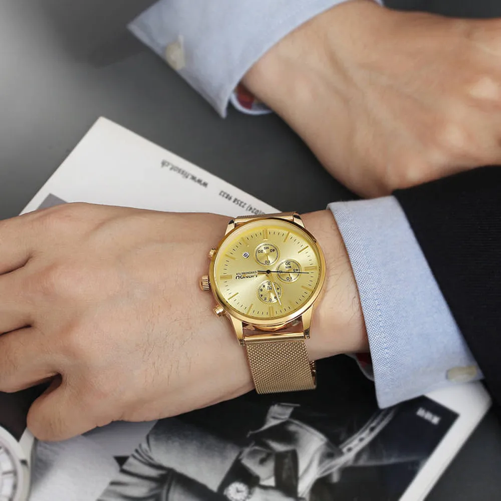 

LIANDU Fashion Women Men Simple Stainless Steel Analog Quartz Wrist Watch Male Clock Casual The Mens' Watches Relogio masculino