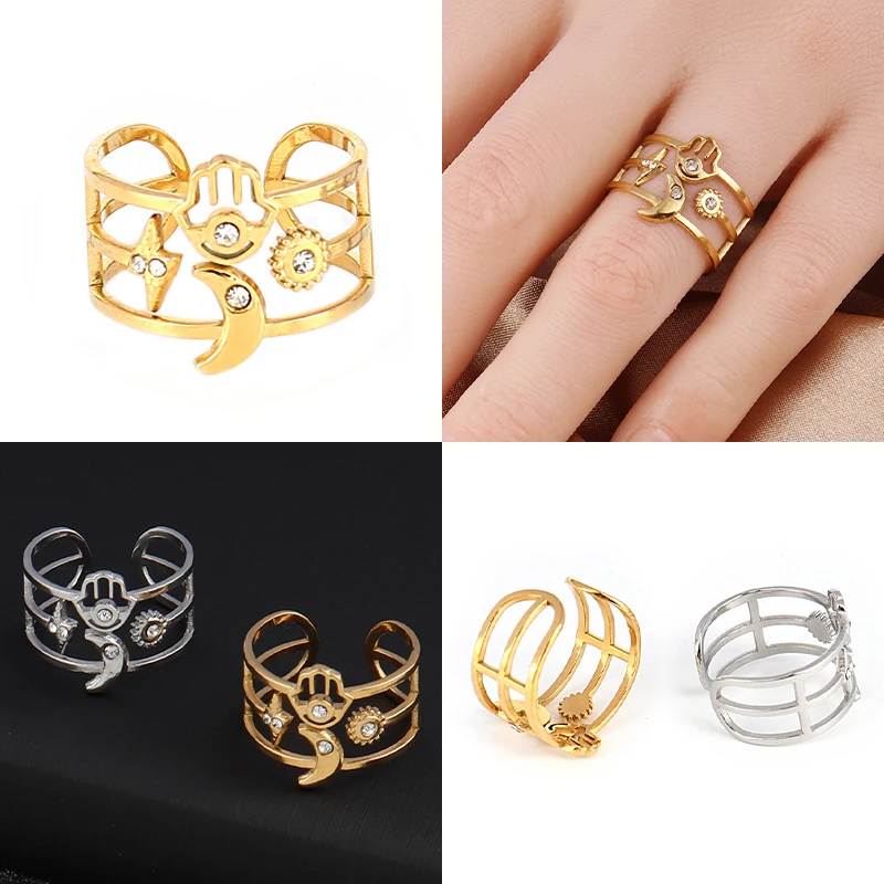 

Fashion Women's Ring Stainless Steel Rings Open Rings For Women Geometry Ring Gold Ring Ring Letter Ring Chain Rings Jewelry