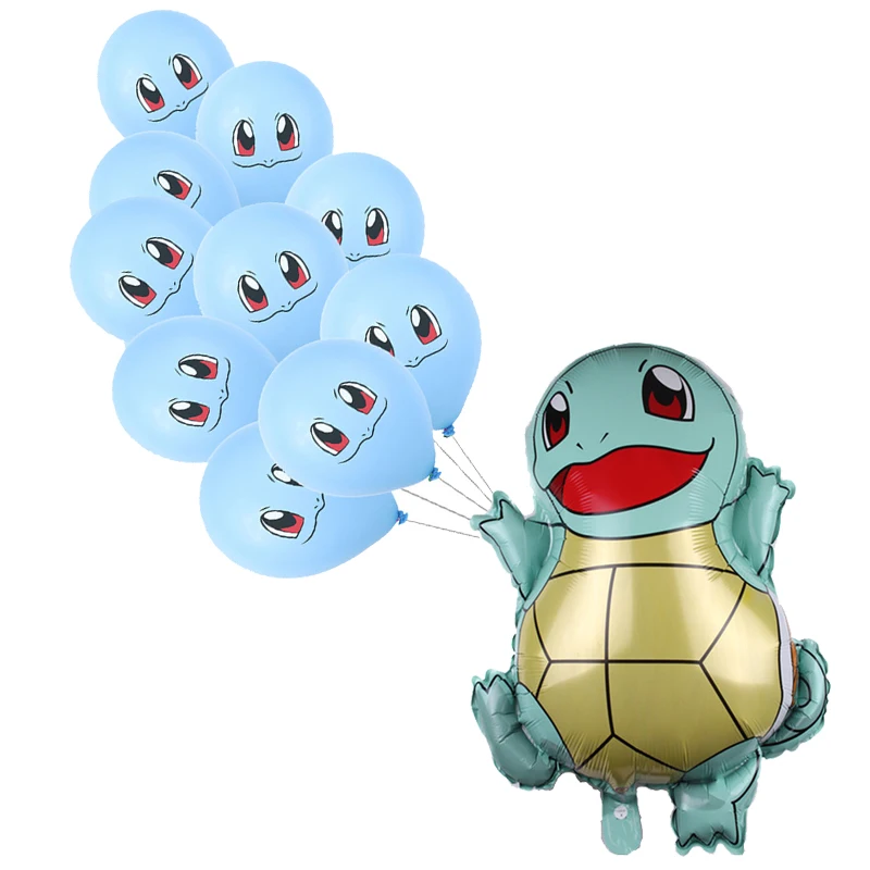 11pcs Новые воздушные шары Пикачу pokemon go, праздничные вечерние шары с днем рождения, праздничные украшения для детей, подарок для мальчиков, Мультяшные игрушки - Цвет: 11pcs