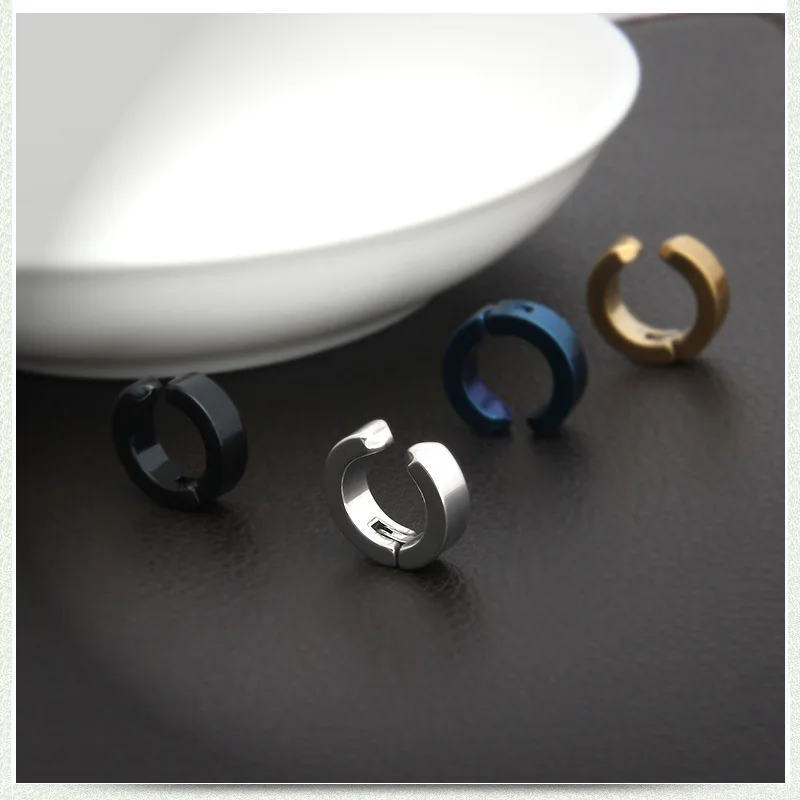 Противоаллергические модные круглые серьги из нержавеющей стали в стиле панк |