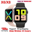 Оригинальные Смарт-часы X6 X8 с Bluetooth, Смарт-часы с функцией вызова, с монитором сердечного ритма сделай сам, смарт-браслет 44 мм для мужчин и женщин, для Android и IOS