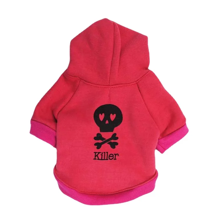 

Bones Skull Pattern Puppy Dog Clothes Hoodies 3 Colors 4 Size Available Teddy Coat Jacket Winter Sweater Warm Clothing Garment