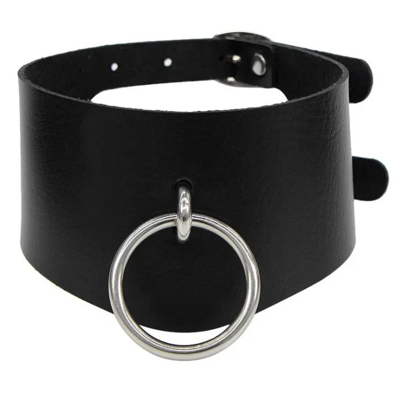 

Punk Black O-Round Metal Leather Choker Necklace Collar Goth Fashion Necklaces Women Girls Rock Harajuku Gothic Jewelry Gift