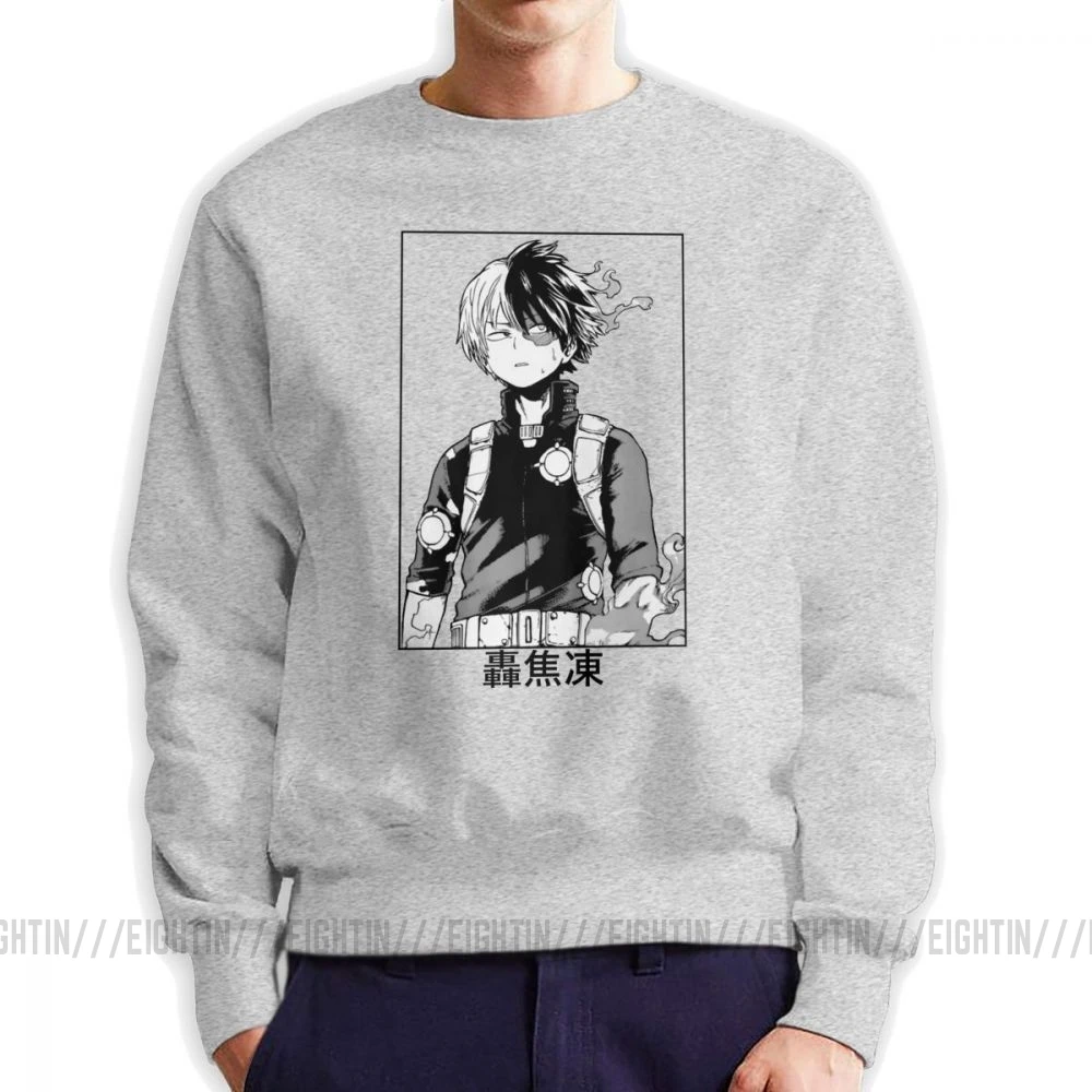 Todoroki Shoto My Hero Academy толстовки мужские Новинка органический хлопок пуловер с круглым вырезом Новое поступление одежда с капюшоном